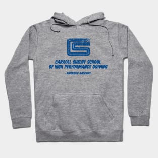 1962 Carroll Shelby School of High Performance Driving  - blue distressed print Hoodie